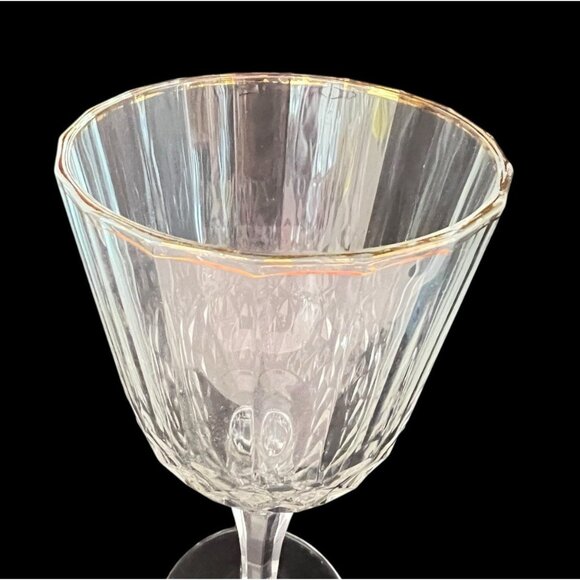 PAIR Pasabahce "Diony" Red Wine Goblets Stemmed Gold Rimmed 7.25"H x 3.5"D - Picture 7 of 12